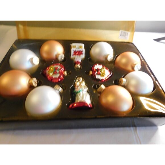 Christmas Ornament Set Vintage Hand Blown Mercury Glass Wedding - Picture 3 of 8